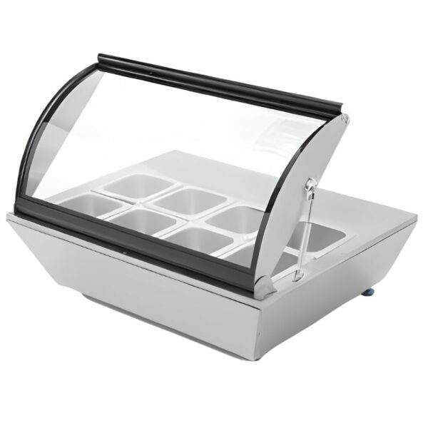 Base caliente eléctrica de 8 insertos sobre mesa con tapa RTR-67L | MIGSA